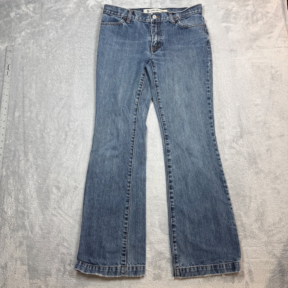Vintage Gap Long and Lean Jeans Womens 6R (Fits 31x31) Blue Denim Flare Y2K
